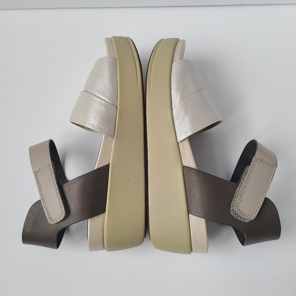 Naked Feet Size 10 Koda Strappy Leather Platform Wedge Sandals Ankle Strape Str… - Picture 5 of 15